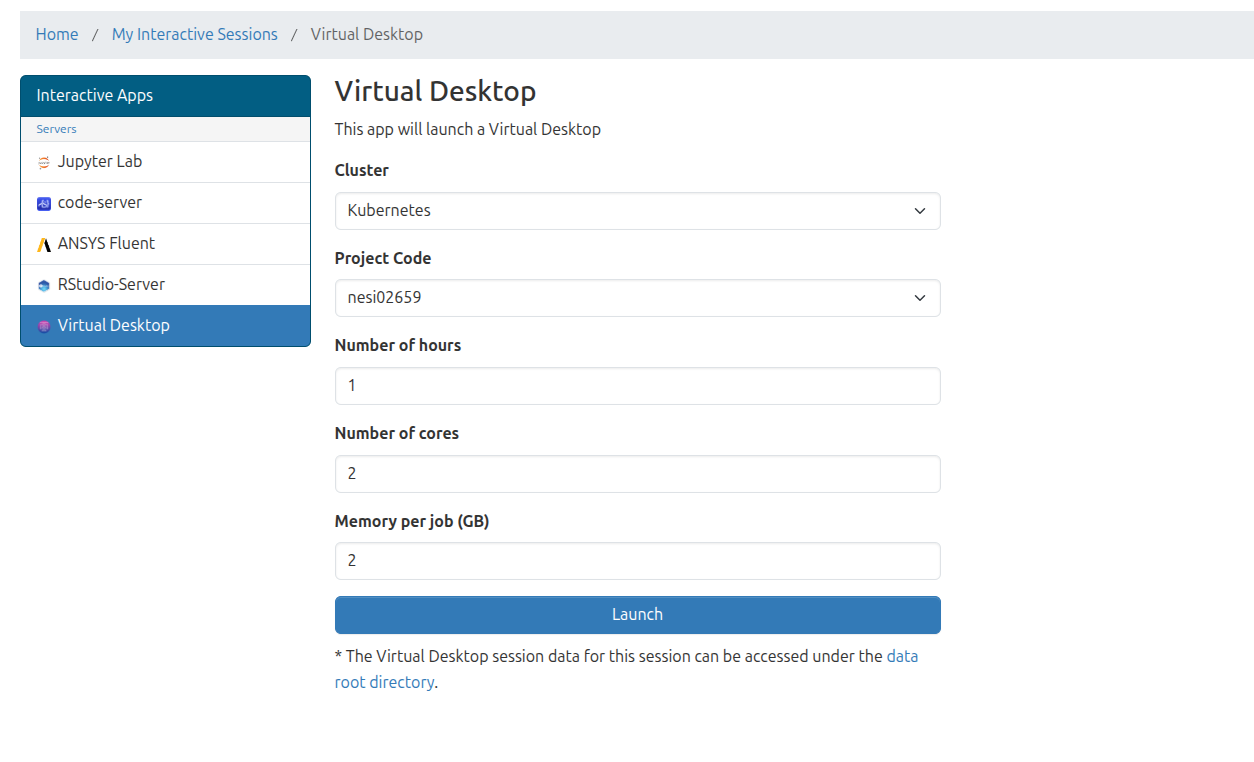 Launching Virtual Desktop